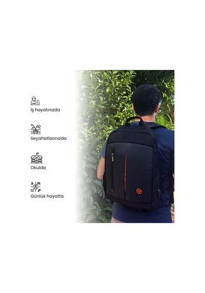 NPO CitylifePlus Smart 16" Çift Ana Bölmeli Notebook Sırt Çantası-Siyah
