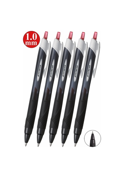 Kırmızı Jel Uçlu Pilot Kalem 5 Adet Uniball Jetstream Sxn-150s 1.0 Mm Basmalı Pilot Kalem Roller Uçlu Likit Mürekkepli