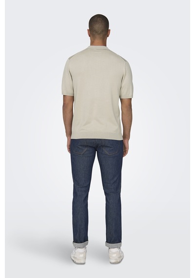 Only & Sons Erkek Polo Yaka T Shirt 22028606 Açık Bej Açık Bej