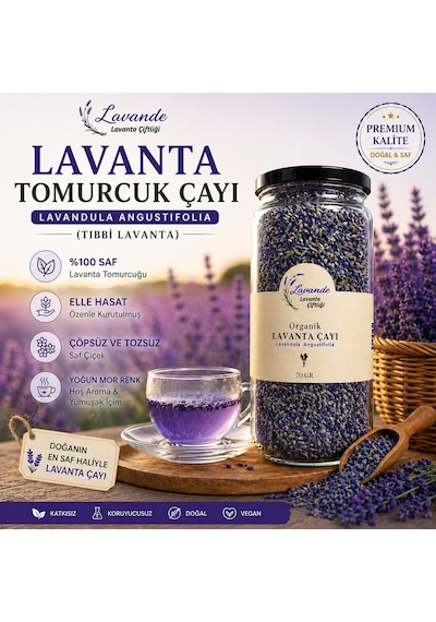 Lavande Lavanta Çiftliği Lavanta Tomurcuk Çayı Yeni Sezon 2025 70 G