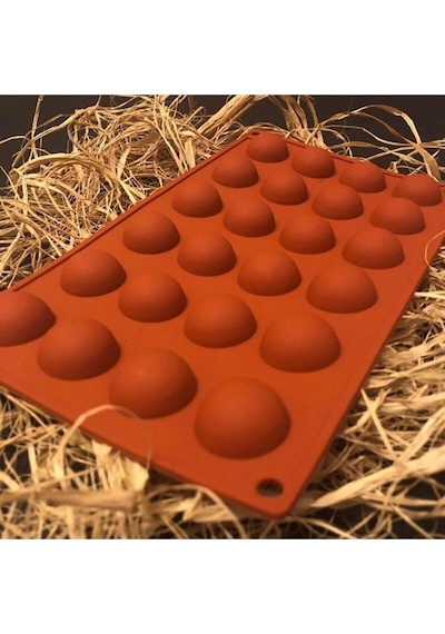 Silikon Mini Yarım Küre Çikolata Kek Kalıbı 24'lü Goldcakes