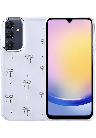 Galaxy A25 Kılıf Airbag Tasarımlı Simli Şeffaf Zore Kutup Kapak Fiyonk