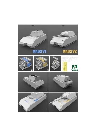 Takom 2049, 1/35 Alman Süper Ağır Tankı Maus V1 Plastik Maketi