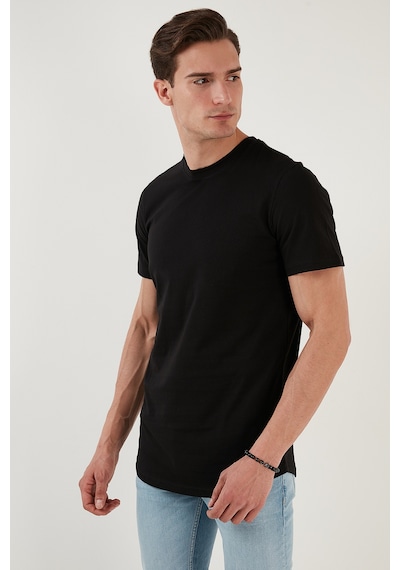 Buratti % 100 Pamuk Regular Fit Bisiklet Yaka T Shirt Erkek T Shirt 5902511 Siyah