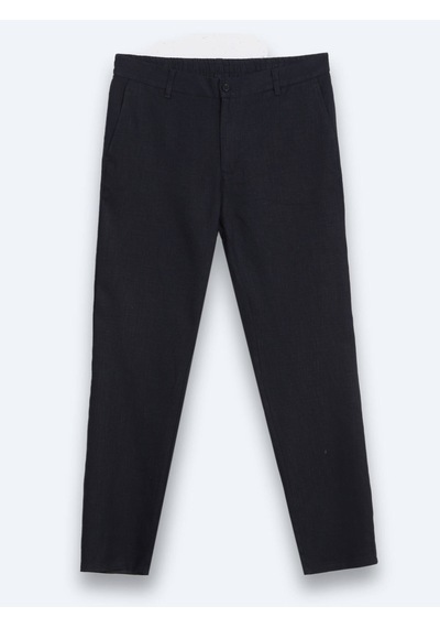 Kip Lacivert Dokuma Relaxed Fit Casual Pamuk Karışımlı Pantolon