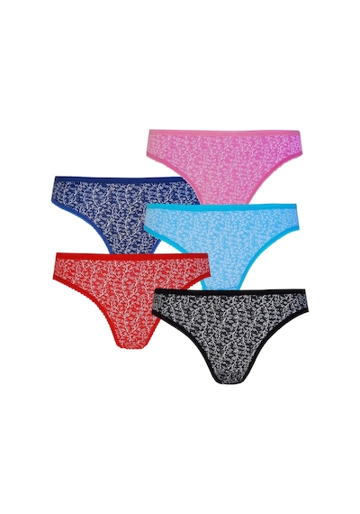 5'li Kadın Pamuklu Renkli Bikini Külot İç Çamaşırı Çok Renkli