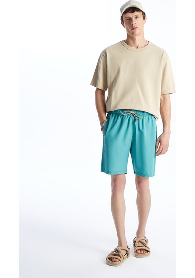 Lcwaıkıkı Classic Turkuaz Kısa Boy Basic Erkek Deniz Şortu