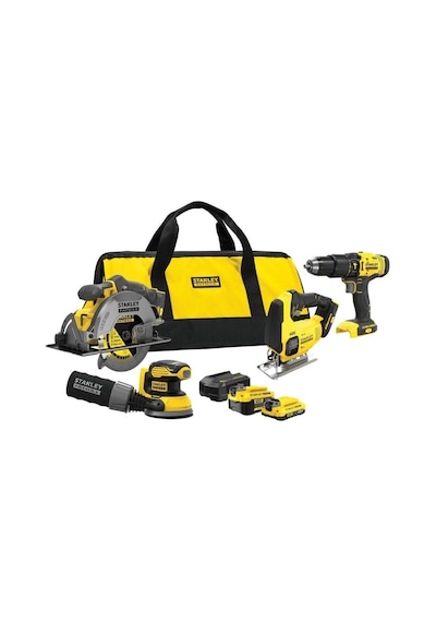 Stanley SFMCK412MDS-QW 1x4.0 Ah 1x2.0 Ah Matkap + Dekupaj + Zımpara + Daire Testere Marangoz Seti