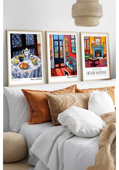 Huhuli Ahşap Çerçeveli Henri Matisse Tablo Seti Huhu540