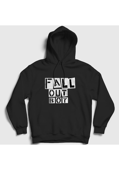 Presmono Unisex Boxes Fall Out Boy Kapüşonlu Sweatshirt Siyah