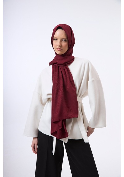 Mirsoy Scarf Velora Modern Desen Şal Bordo