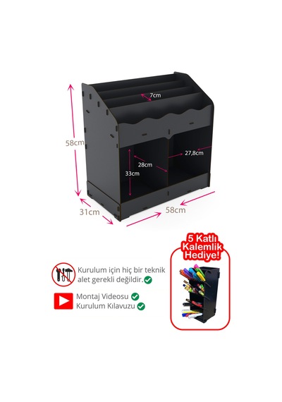 Toby Ahşap Montessori Kitaplık Bebek Çocuk Odası Eğitici 6 Bölmeli İskandinav Tarz Raflı Kitaplık Antrasit - 681074137 Antrasit Toby Ahşap Montessori Kitaplık Bebek Çocuk Odası Eğitici 6 Bölmeli İskandinav Tarz Raflı Kitaplık Antrasit - 681074137 Antrasit
