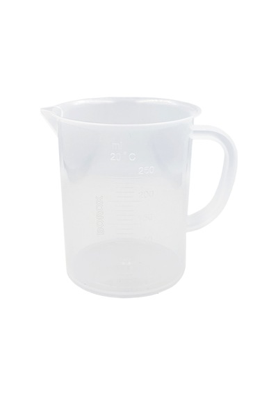 Borox Kabartma Dereceli Beaker Kulplu Plastik Beher 250 ML