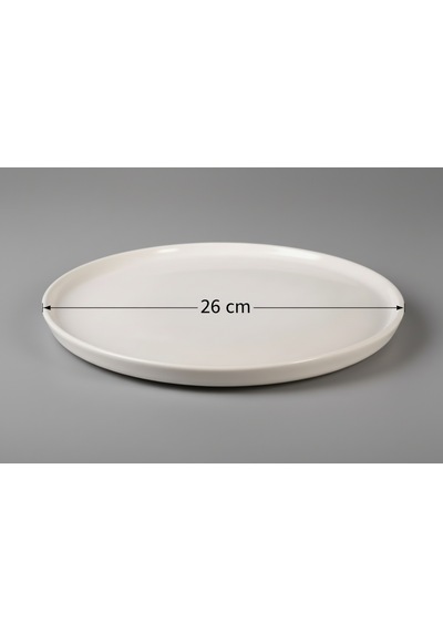 6 Kişilik Nodric Kenar Toledo Servis Tabağı 26cm Krem Rengi