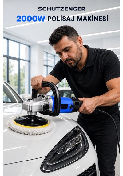 Sv-2000w Elektirikli Polisaj Makinesi Devir Ayarlı 6 Kademeli 180mm Pasta Cila Makinesi Pro Mavi Alman