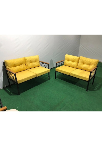 2+2balkon-bahçe-kafe-çay Seti-koltuk Takımı-oturma Grubu-ofis Koltuğu 2+2 Sarı