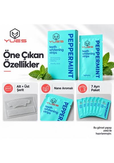 Yues Naneli Diş Beyazlatma Bandı 14 Şerit 7 Uygulama Nt-fs