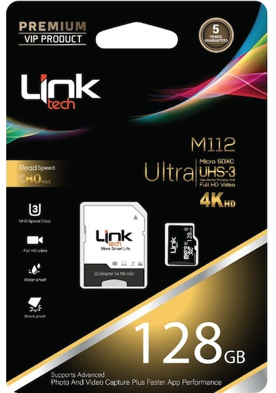 Linktech LMC-M112 128 GB MicroSDXC Hafıza Kartı + Adaptör