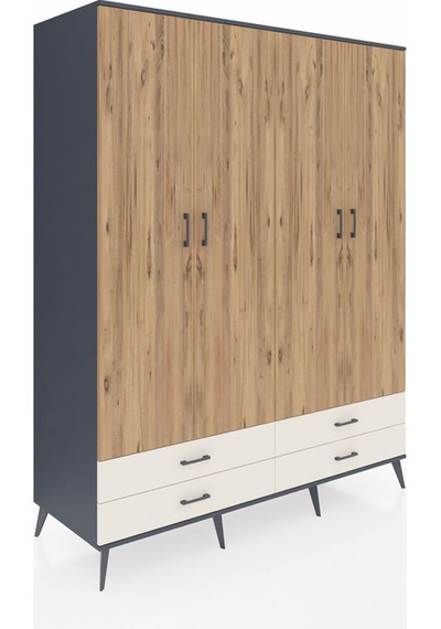 Kronos Gardrop 6 Raflı 4 Çekmeceli 2 Askılı 176x59x221 Antrasit-çam/aytaşı Çam/aytaşı Kronos Gardrop 6 Raflı 4 Çekmeceli 2 Askılı 176x59x221 Antrasit-çam/aytaşı Çam/aytaşı