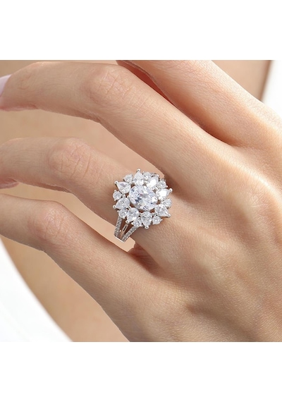 Mia Vento Effective Diamond Paris Işıltısı Işıltılı Gümüş Yüzük