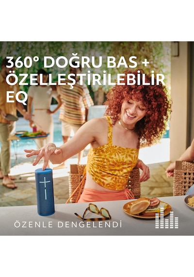 Ultimate Ears Boom 4 Taşınabilir Su Geçirmez Bluetooth Hoparlör, 360 Derece, 15 Saatlik Pil Ömürlü - Siyah