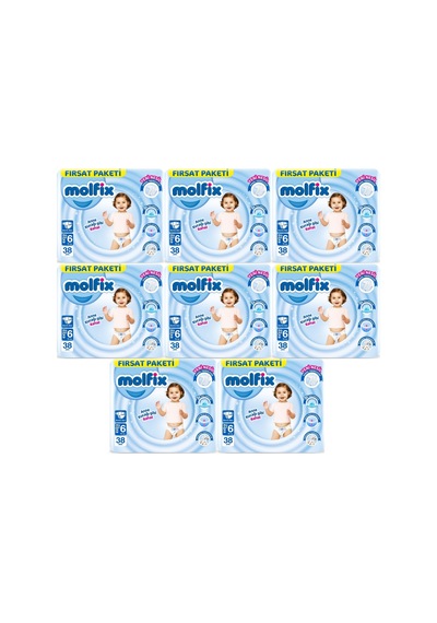 Molfix Bebek Bezi Beden:6 15+kg Extra Large Dev Ekonomik 304 Adet 8'li