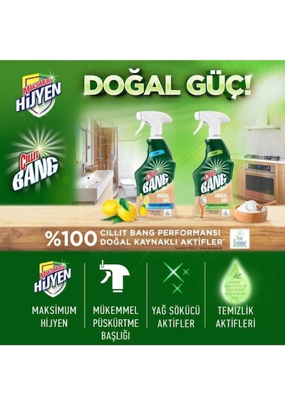 Cillit Bang %100 Doğal Güç Banyo Temizleyici Yağ Ve Kir Sökücü Karbonatlı Sprey 750 ML
