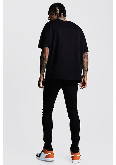 Unisex Örme Fredoom Basklı Siyah T-shirt. Siyah