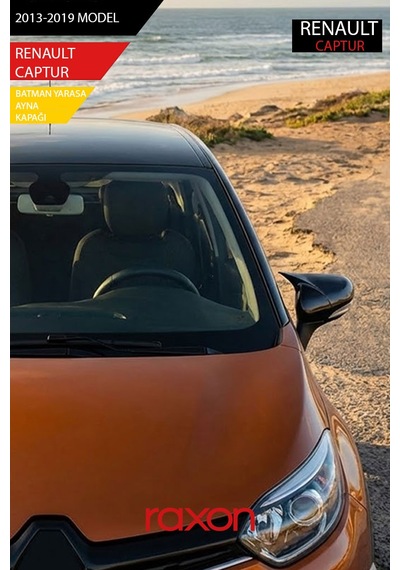 Renault Captur 2013-2019 Batman & Yarasa Ayna Kapağı Parlak Piano Black Sport