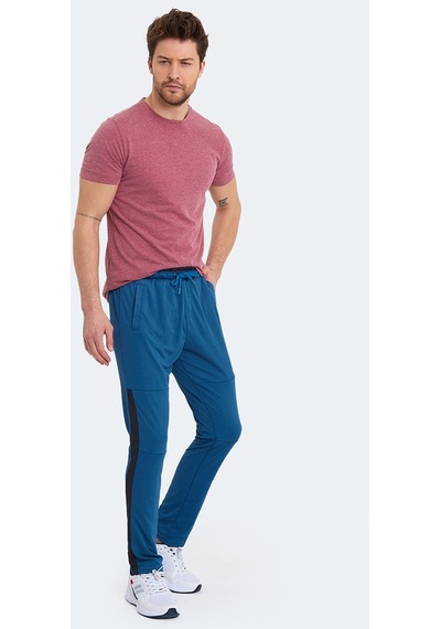 Slazenger OXFORD I Erkek Fermuar Cepli Petrol Eşofman Altı