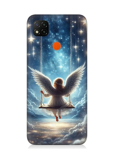 Xiaomi Redmi 9c Uyumlu Yıldızlarla Salıncakta Melek Desenli Silikon Kılıf Çok Renkli