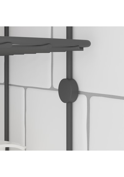 Teknotel Iki Katlı Kancalı Banyo Rafı Mat Siyah Lm008H Çok Renkli