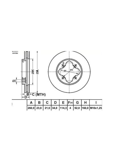 Ön Fren Disk Honda Accord 90-98 260Mm Veka 493308980