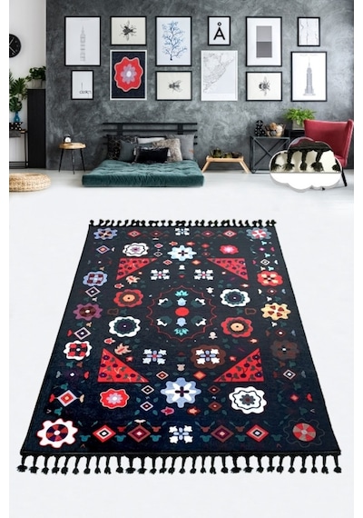 Carvıng 80X120 Cm Dekoratif Halı , Kaymaz Halı