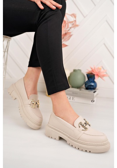 Aymood Kadın Loafer Yuvarlak Burun Maskülen Bağcıksız Yüksek Dolgu Taban Oxford Ayakkabı E Siyah Cilt E Siy Krem Aymood Kadın Loafer Yuvarlak Burun Maskülen Bağcıksız Yüksek Dolgu Taban Oxford Ayakkabı E Siyah Cilt E Siy Krem