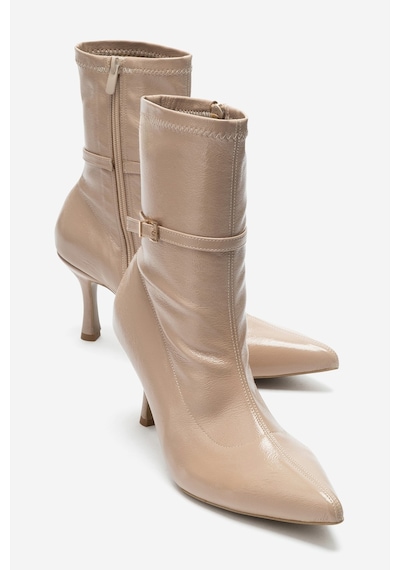 Luvi Shoes Andora Ten Kırışık Rugan Kadın Topuklu Bot Luvi Shoes Andora Ten Kırışık Rugan Kadın Topuklu Bot