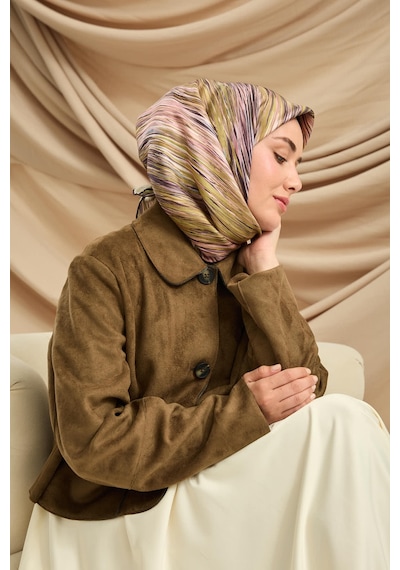 Silk Home Twill İpek Eşarp 11484-15 Mor, Pembe, Haki, İndigo