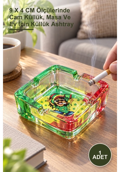 1 Adet Cam Küllük 9 X 4 Cm Ölçülerinde Cam Küllük, Masa Ve Ev İçin Küllük Ashtray