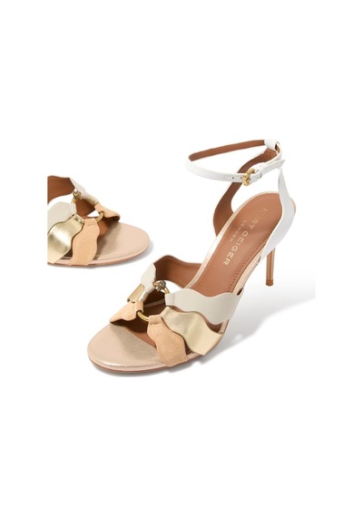 Kurt Geiger Sun Wave %100 Deri Lüks Tasarın Kadın Sandalet Gold
