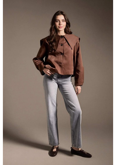 Defacto Relax Fıt Gabardin Trençkot H2393ax26spbn192 Kahve-bn192