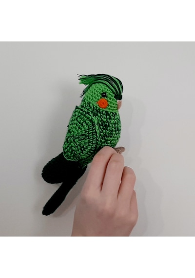 Amigurumi Örgü Oyuncak Yeşil Sultan Papağan Muhabbet Kuşu Açık Yeşil