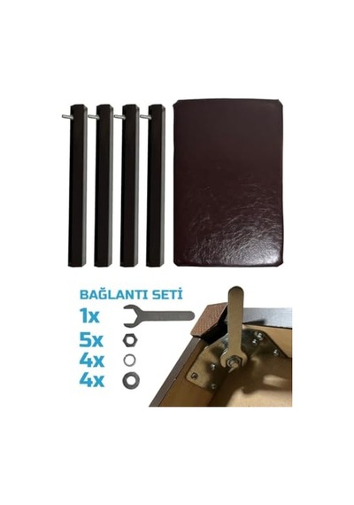 Midex Tbx-144sr Üst Kalite Piyano Taburesi Gizli Bölmeli Kahve Renk 32x54x48