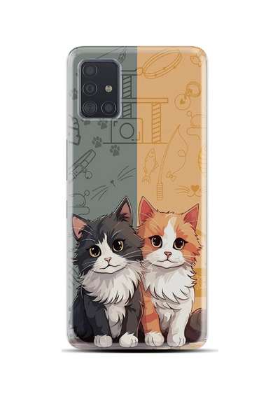 Samsung Samsung Galaxy Uyumlu A31 Kılıf Boutique Baskılı Resimli İkiz Kediler Pcode -086