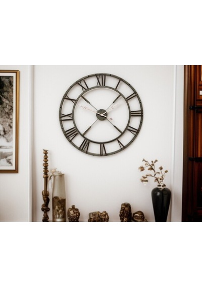 Eskitme Stil 73 Cm Duvar Saati