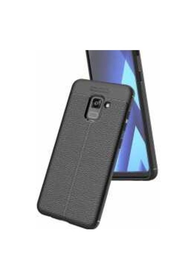 Samsung Galaxy Uyumlu A8 2018 Kılıf Zore Niss Deri Desenli Silikon Kılıf