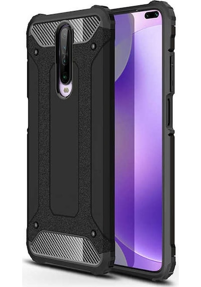Kilifone - Xiaomi Uyumlu Poco X2 - Kılıf Çift Katman Zırh Tank Crash Military Kapak - Siyah