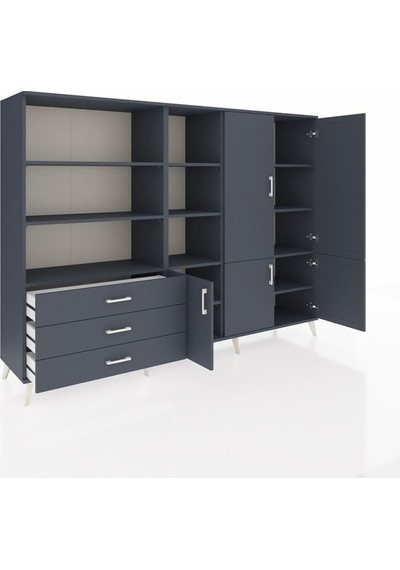 Hyperion Dolap 11 Raflı 3 Çekmeceli 5 Kapaklı 220x44x163 Antrasit Antrasit-antrasit Hyperion Dolap 11 Raflı 3 Çekmeceli 5 Kapaklı 220x44x163 Antrasit Antrasit-antrasit