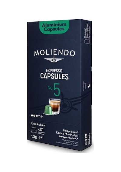Moliendo No: 5 Nespresso Uyumlu Alüminyum Kapsül Kahve 10'lu