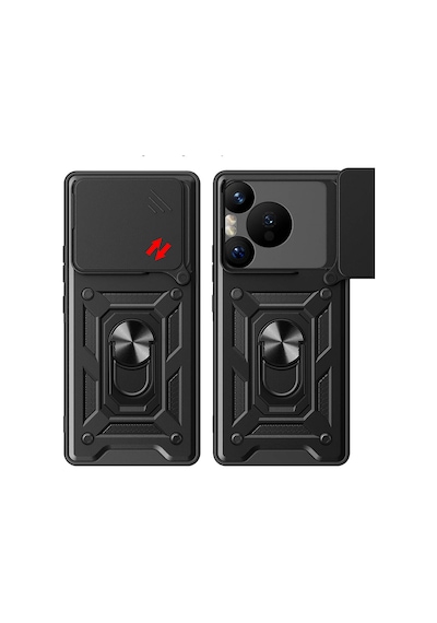 Ardemix Huawei Pura 70 Pro 5g Kılıf Magnetik Standlı Kamera Korumalı Sürgülü Vega Ka Mavi