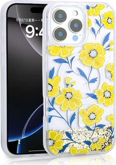 Apple Uyumlu iPhone 14 Pro Max Kılıf Sıvılı Simli Baskılı Şeffaf Arka Yüzey Tchs Mossa Silikon Kapak - Siyah Siyah